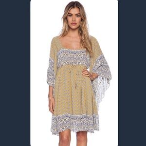 Free People Heart of Gold Mini Dress Mustard Combo colorway sz.SP